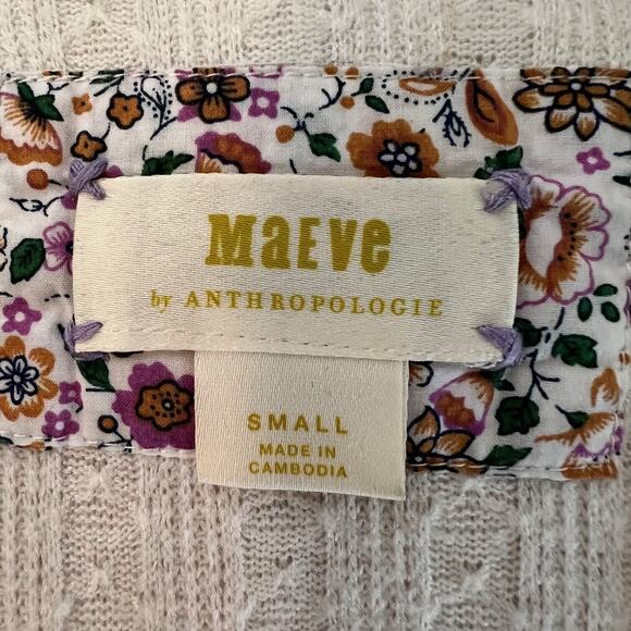 Maeve Anthropologie Womens Faux Wrap Sweater Small White Long Sleeve Pullover - Picture 4 of 6